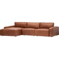 Zion Leather Sectional, Marseille Carmel-Furniture - Sofas-High Fashion Home