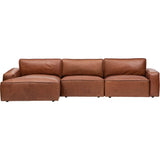 Zion Leather Sectional, Marseille Carmel-Furniture - Sofas-High Fashion Home