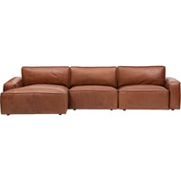 Zion Leather Sectional, Marseille Carmel-Furniture - Sofas-High Fashion Home