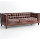 Abbott 85" Leather Sofa, Cigar - 