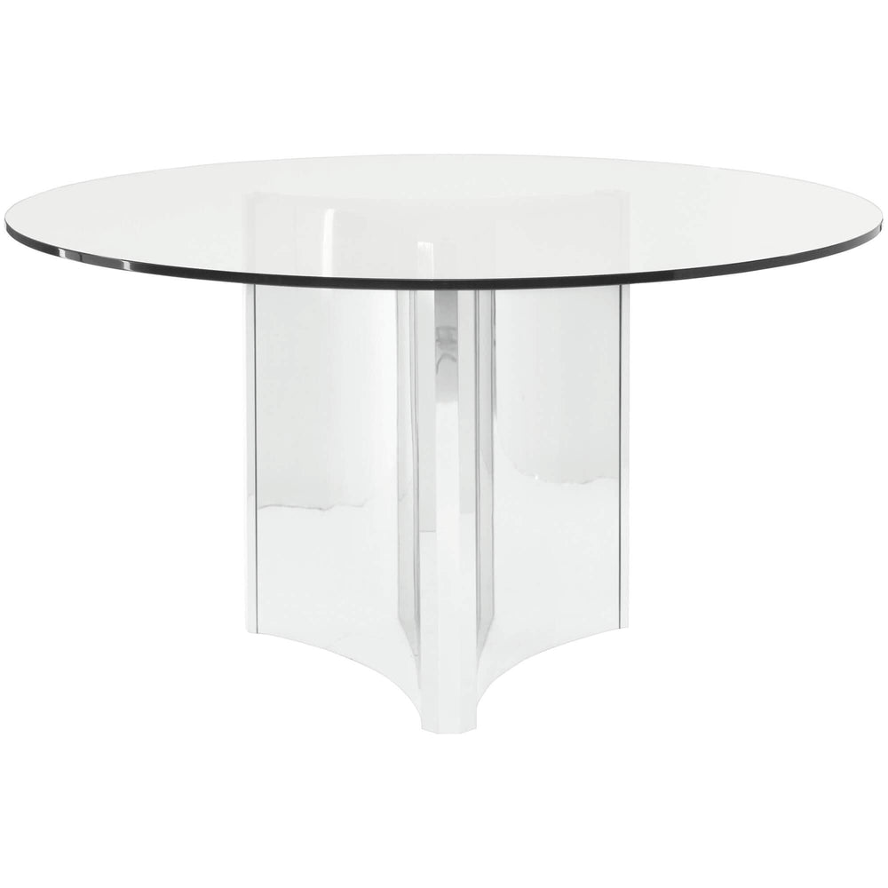 Abbott Round Dining Table, Polished Stainless - Modern Furniture - Dining Table - High Fashion Home