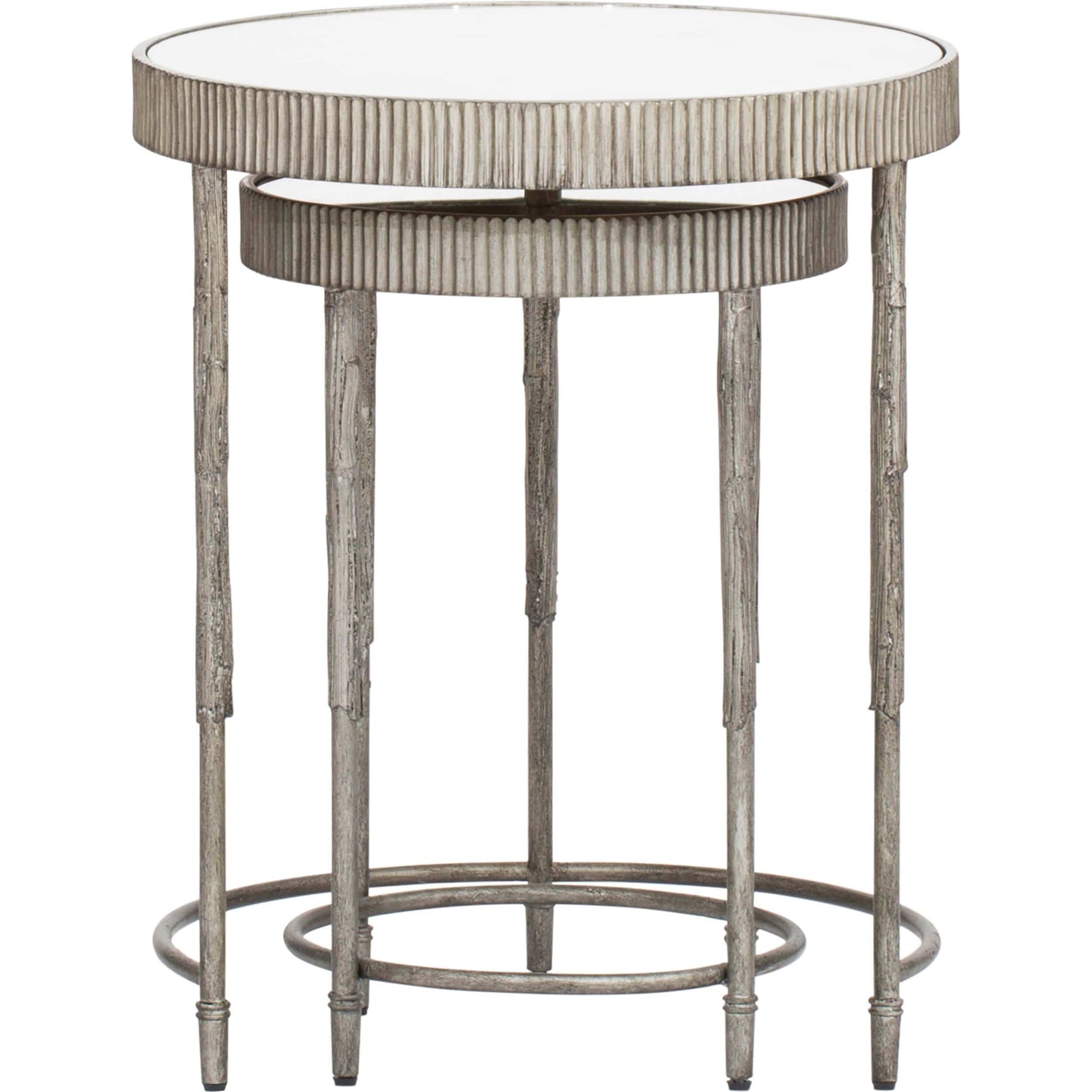 Accent Nesting Tables, Silver, Set of 2 High Fashion Home