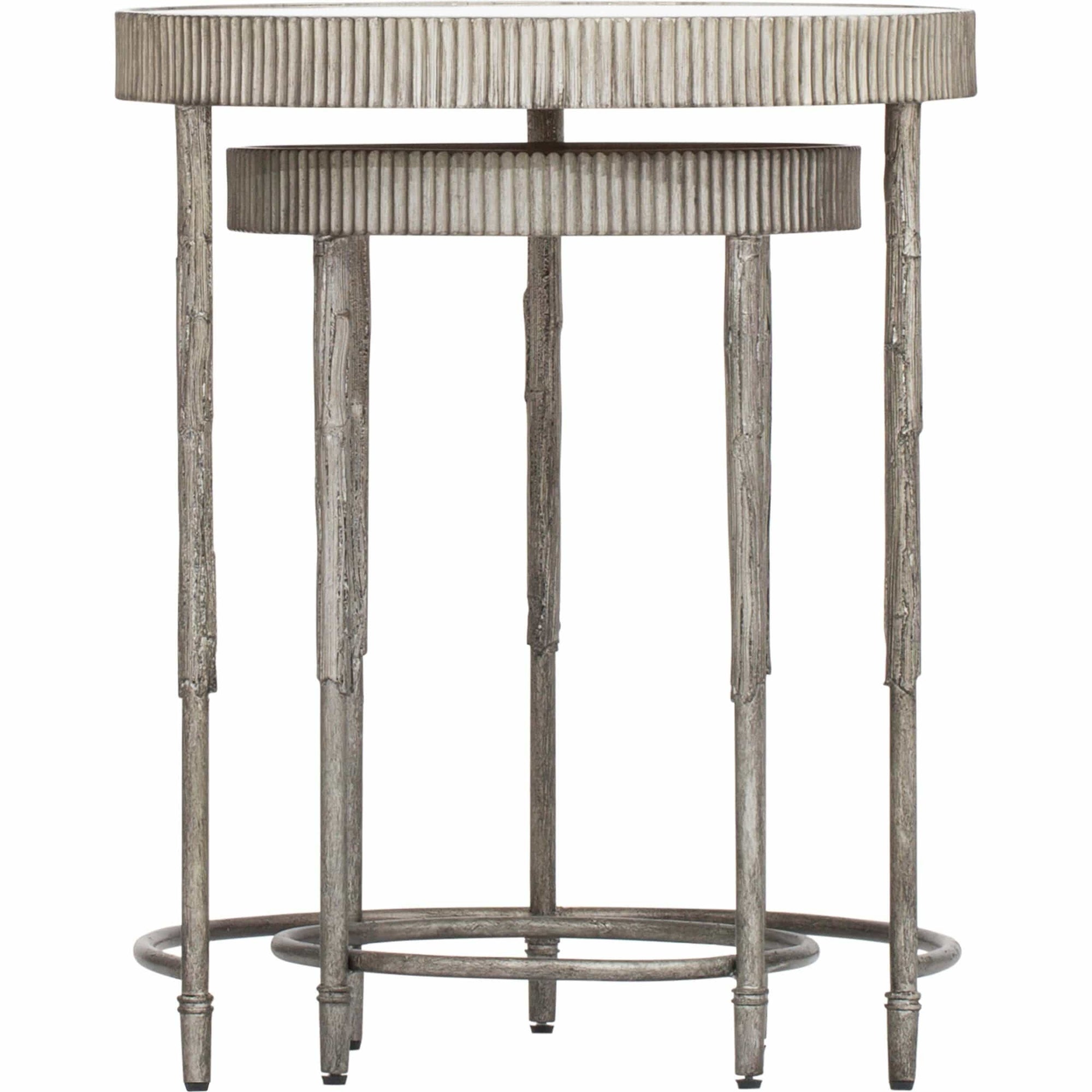 Accent Nesting Tables, Silver, Set of 2 High Fashion Home
