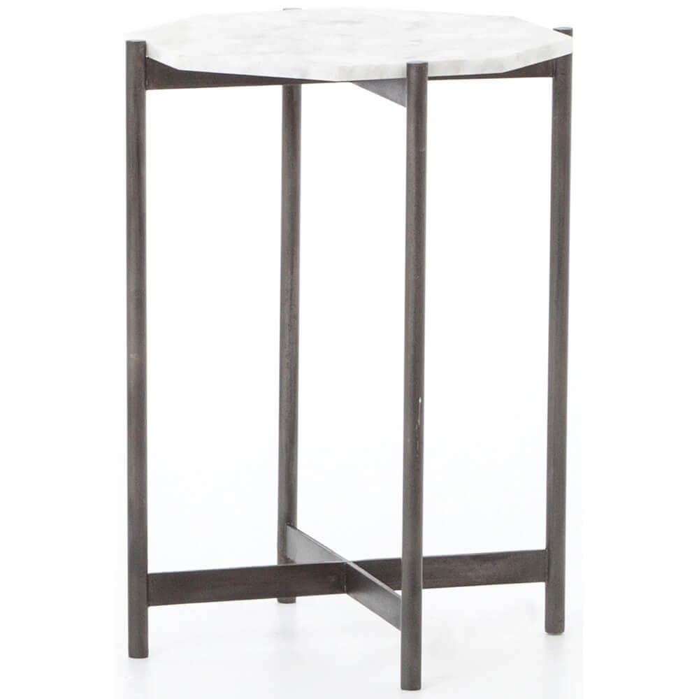 Adair Side Table, Hammered Grey - Furniture - Accent Tables - High Fashion Home