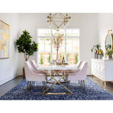 Beatrix Side Chair, Blush/Brushed Gold Base - Furniture - Dining - High Fashion Home