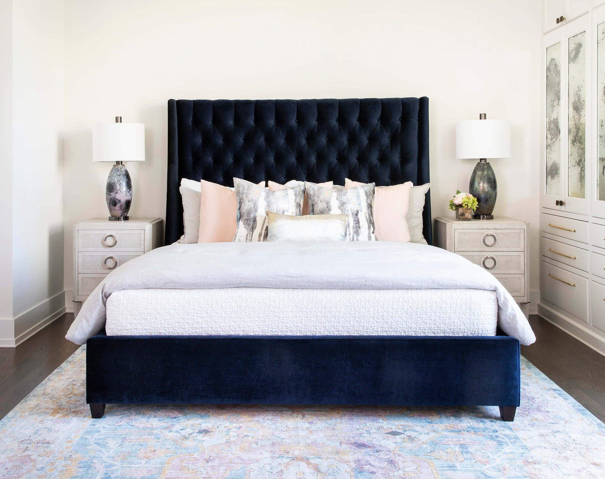 Amelia Tall Bed Brussels Midnight High Fashion Home