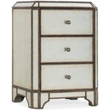 Arabella Mirrored Three Drawer Nightstand - Furniture - Bedroom - High Fashion Home