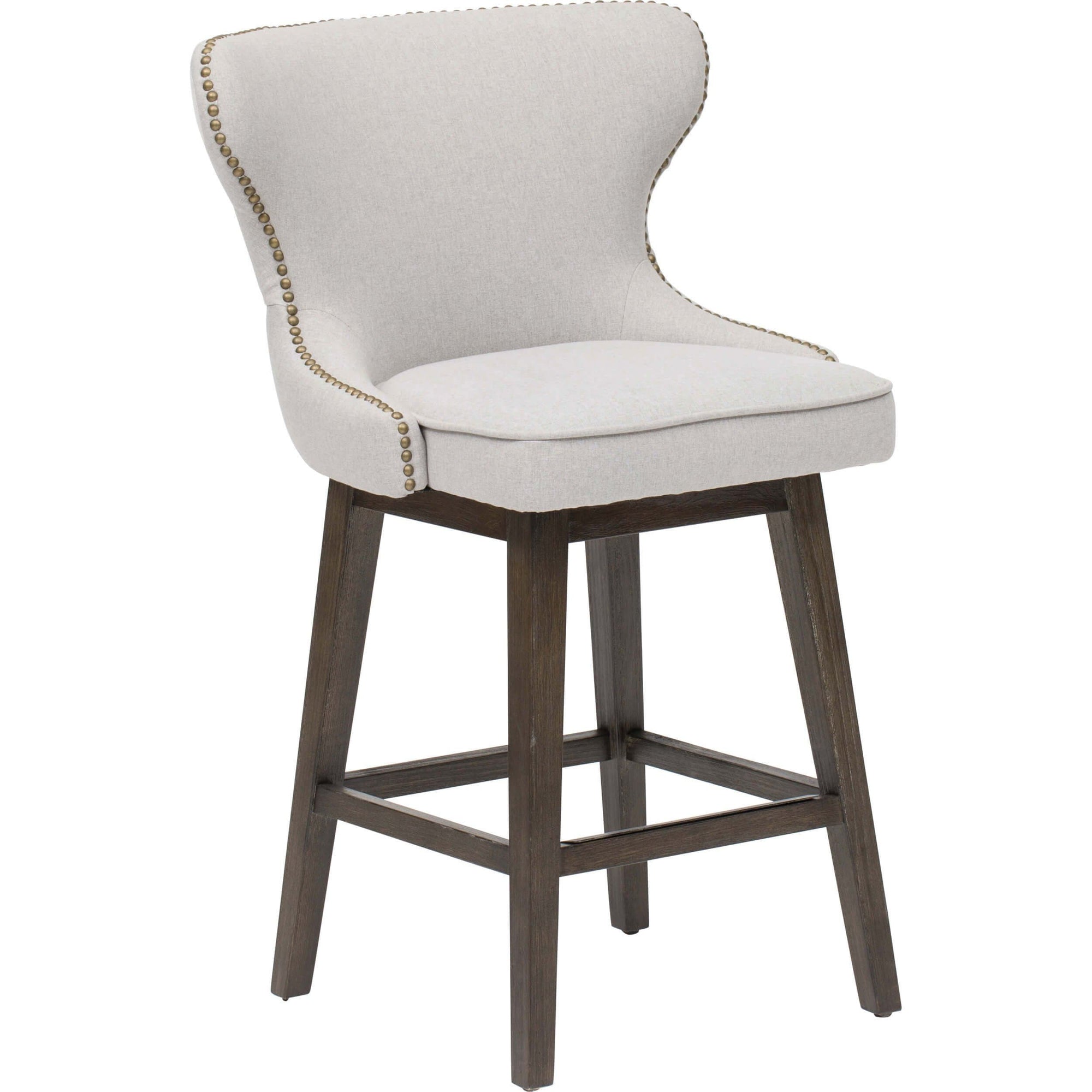 Ariana Swivel Counter Stool Light Grey High Fashion Home