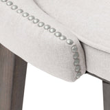 Ariana Swivel Counter Stool, Light Grey, Nickel Nailheads - Furniture - Dining - High Fashion Home