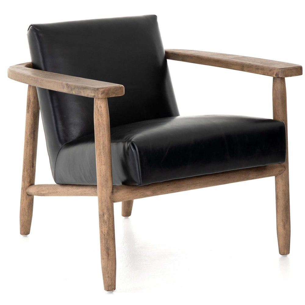 Arnett Leather Chair, Dakota Black - Modern Furniture - Accent Chairs - High Fashion Home
