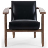 Arnett Leather Chair, Dakota Black - Modern Furniture - Accent Chairs - High Fashion Home