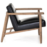 Arnett Leather Chair, Dakota Black - Modern Furniture - Accent Chairs - High Fashion Home