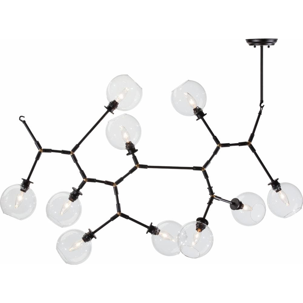 Atom 10 Light Pendant, Clear - Lighting - High Fashion Home