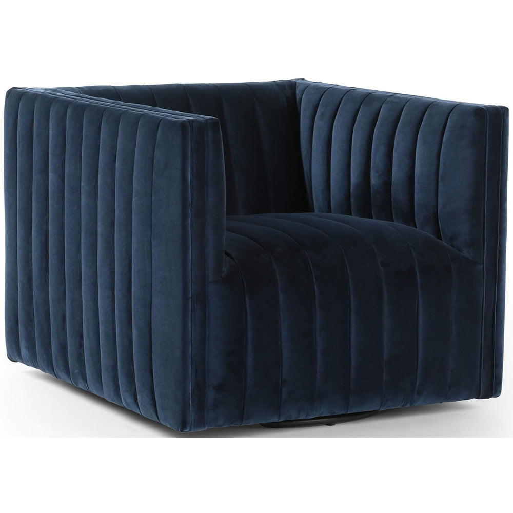 Augustine Swivel Chair, Sapphire Navy - Modern Furniture - Accent Chairs - High Fashion Home