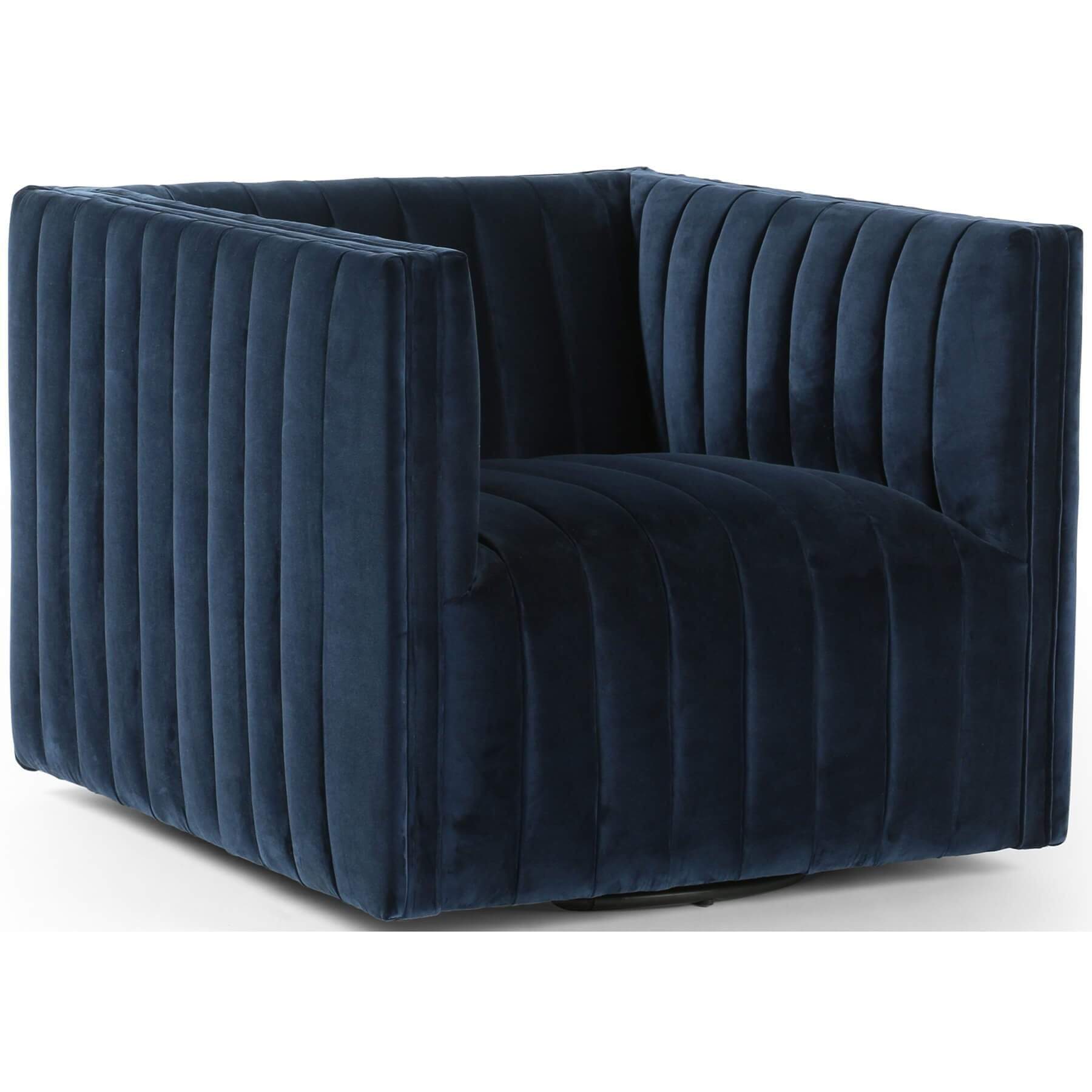 home fashion Augustine Swivel Chair Sapphire Navy by Four Hands