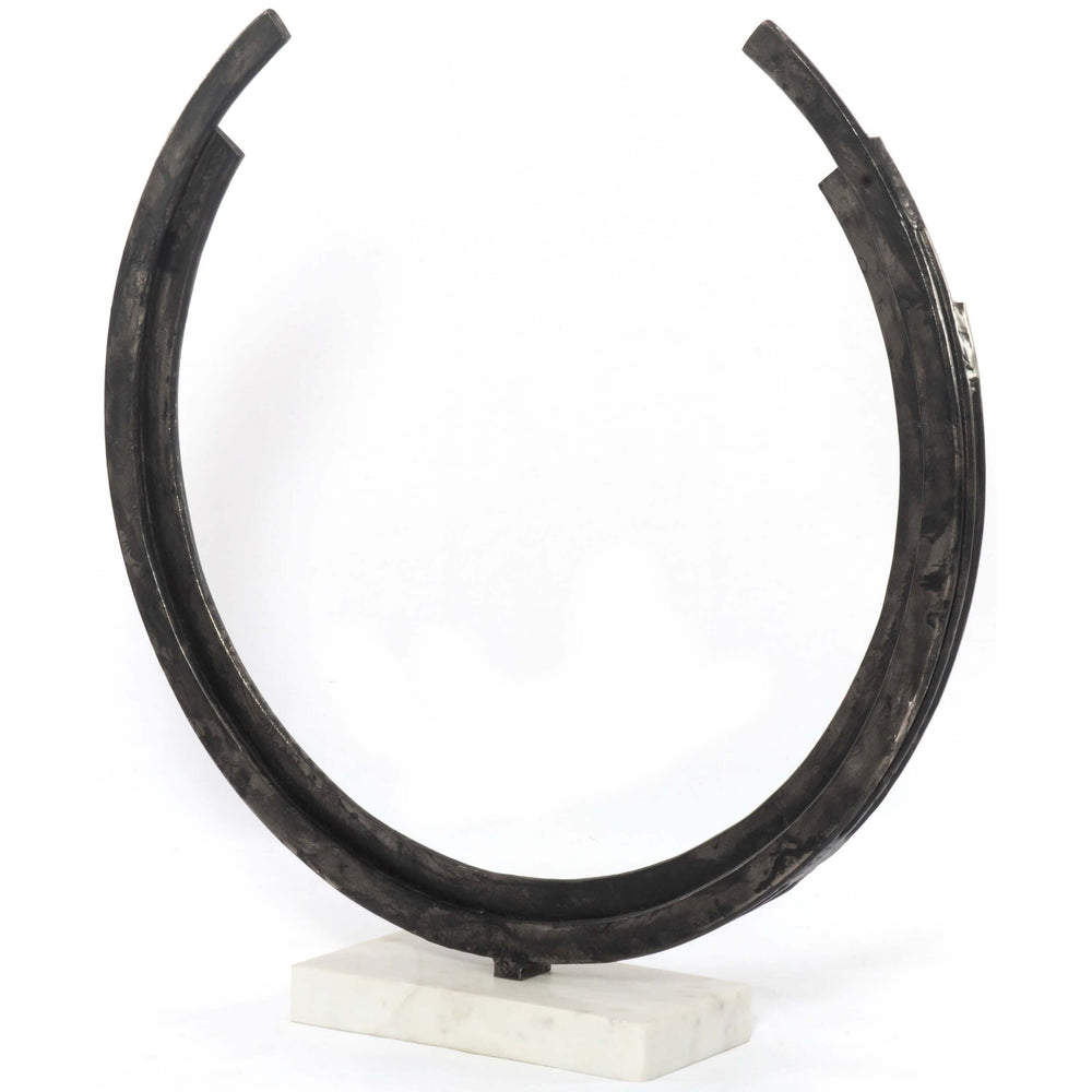 Balceta Circular Sculpture, White Marble - Accessories - High Fashion Home