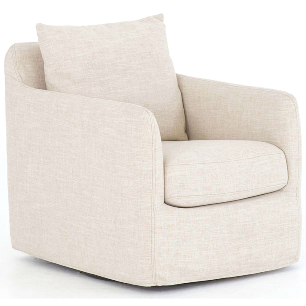 Banks Swivel Chair, Cambric Ivory - 