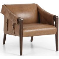 Bauer Leather Chair, Warm Taupe Dakota - Modern Furniture - Accent Chairs - High Fashion Home