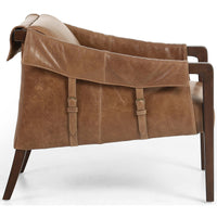 Bauer Leather Chair, Warm Taupe Dakota - Modern Furniture - Accent Chairs - High Fashion Home