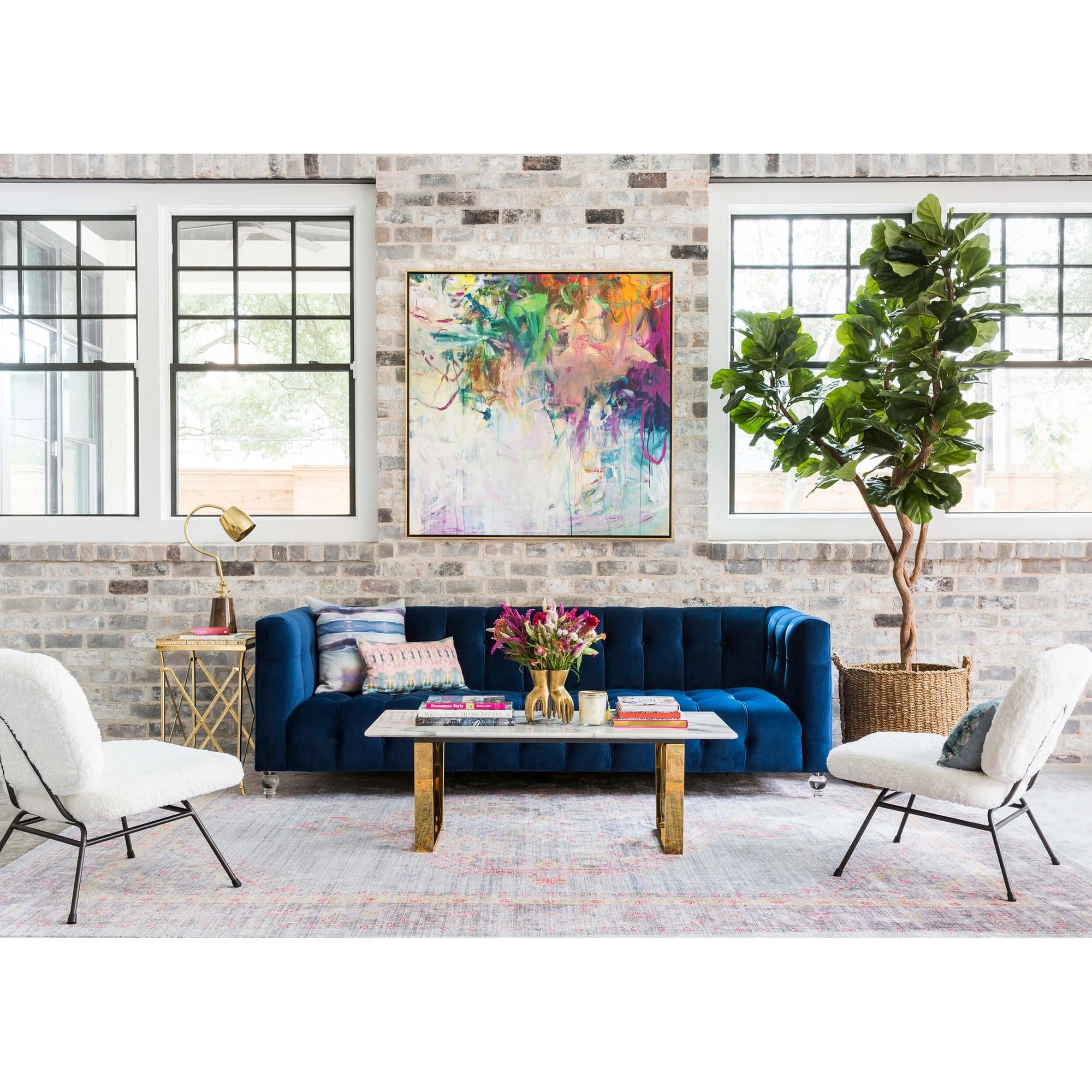Bea Sofa Navy High Fashion Home