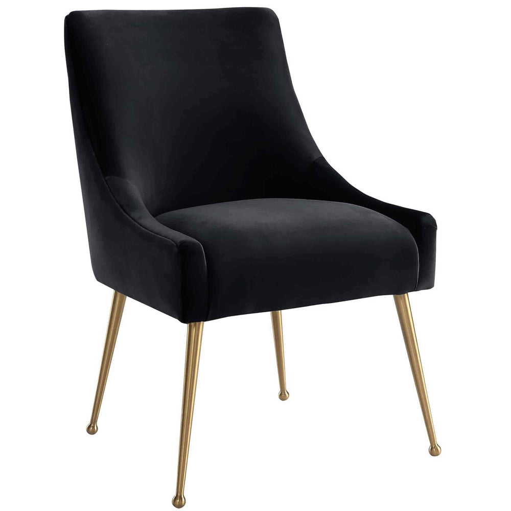 Beatrix Side Chair, Black/Brushed Gold Base - Furniture - Chairs - High Fashion Home