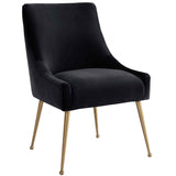 Beatrix Side Chair, Black/Brushed Gold Base - Furniture - Chairs - High Fashion Home