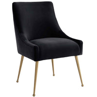 Beatrix Side Chair, Black/Brushed Gold Base - Furniture - Chairs - High Fashion Home