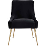 Beatrix Side Chair, Black/Brushed Gold Base - Furniture - Chairs - High Fashion Home