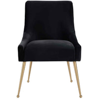 Beatrix Side Chair, Black/Brushed Gold Base - Furniture - Chairs - High Fashion Home