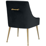 Beatrix Side Chair, Black/Brushed Gold Base - Furniture - Chairs - High Fashion Home