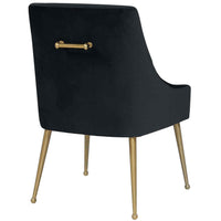 Beatrix Side Chair, Black/Brushed Gold Base - Furniture - Chairs - High Fashion Home