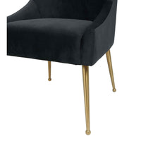 Beatrix Side Chair, Black/Brushed Gold Base - Furniture - Chairs - High Fashion Home