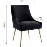 Beatrix Side Chair, Black/Brushed Gold Base - Furniture - Chairs - High Fashion Home