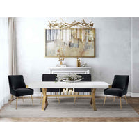 Beatrix Side Chair, Black/Brushed Gold Base - Furniture - Chairs - High Fashion Home