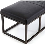 Beaumont Leather Bench, Rider Black - Furniture - Chairs - High Fashion Home