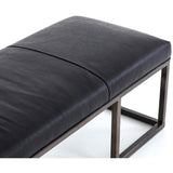 Beaumont Leather Bench, Rider Black - Furniture - Chairs - High Fashion Home