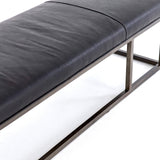 Beaumont Leather Bench, Rider Black - Furniture - Chairs - High Fashion Home
