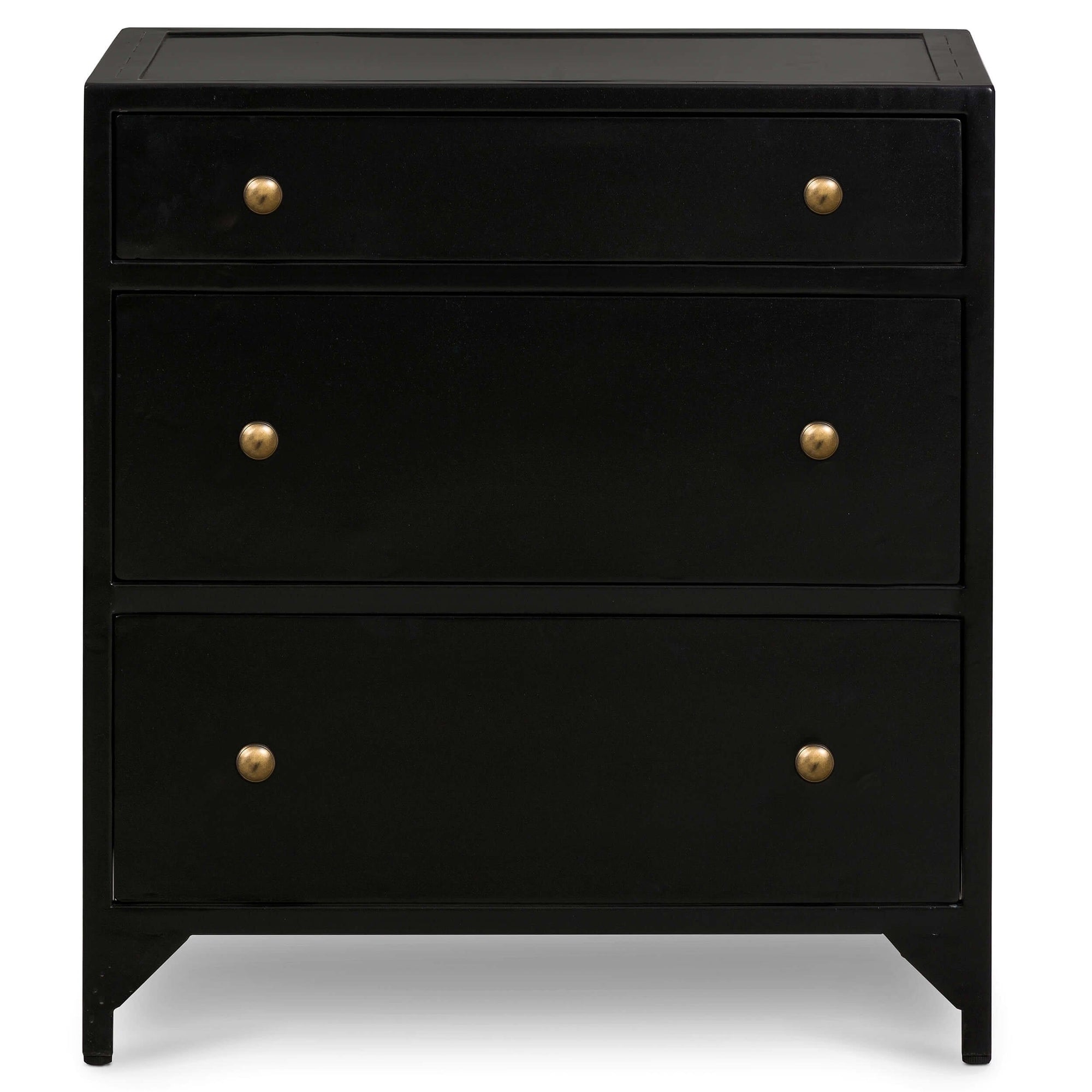 Black nightstand with online gold handles