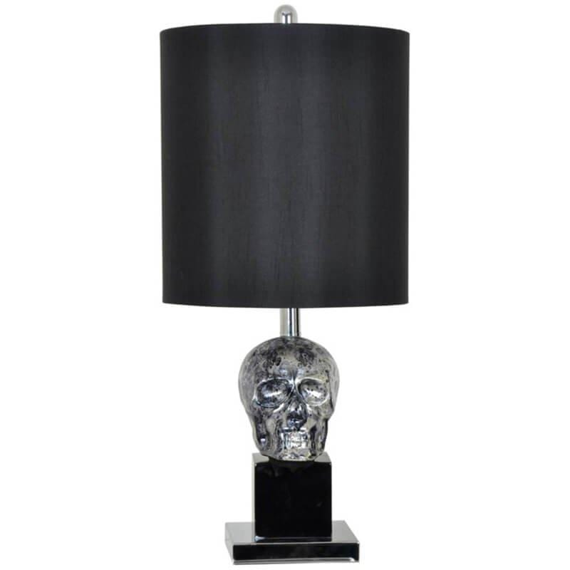 Black Skull Table Lamp - Lighting - High Fashion Home