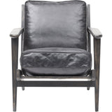 Brooks Leather Lounge Chair, Ebony - Modern Furniture - Accent Chairs - High Fashion Home