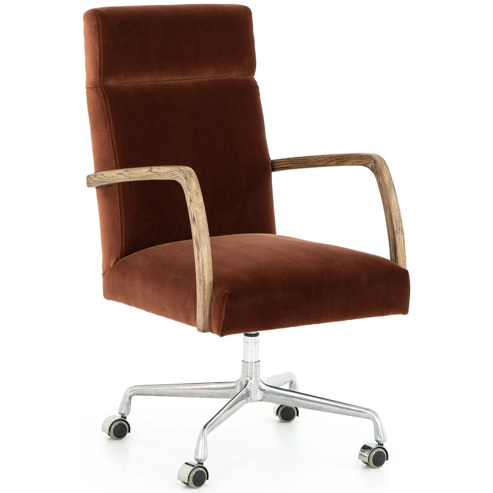 Bryson Desk Chair, Burnt Auburn - Furniture - Office - High Fashion Home