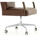 Bryson Leather Desk Chair, Havana Brown - Furniture - Office - High Fashion Home