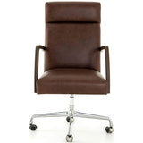 Bryson Leather Desk Chair, Havana Brown - Furniture - Office - High Fashion Home