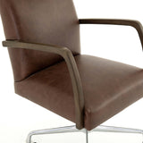 Bryson Leather Desk Chair, Havana Brown - Furniture - Office - High Fashion Home