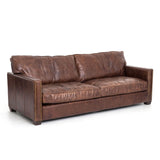 Larkin Leather Sofa, Cigar - Furniture - High Fashion Home