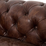 Conrad 96" Leather Sofa, Vintage Cigar - Modern Furniture - Sofas - High Fashion Home