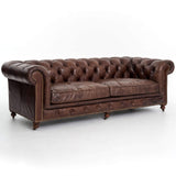 Conrad 96" Leather Sofa, Vintage Cigar - Modern Furniture - Sofas - High Fashion Home