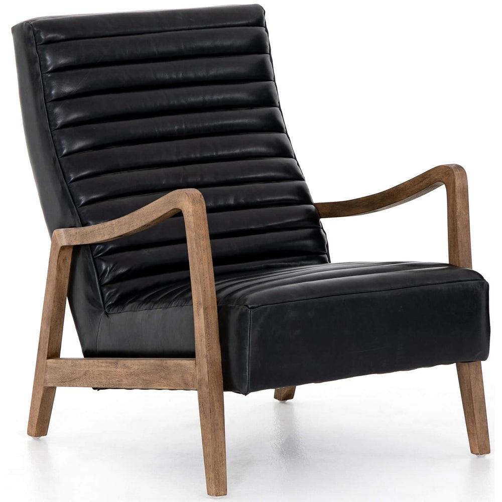 Chance Leather Chair, Dakota Black - Modern Furniture - Accent Chairs - High Fashion Home