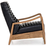 Chance Leather Recliner, Dakota Black - Modern Furniture - Accent Chairs - High Fashion Home