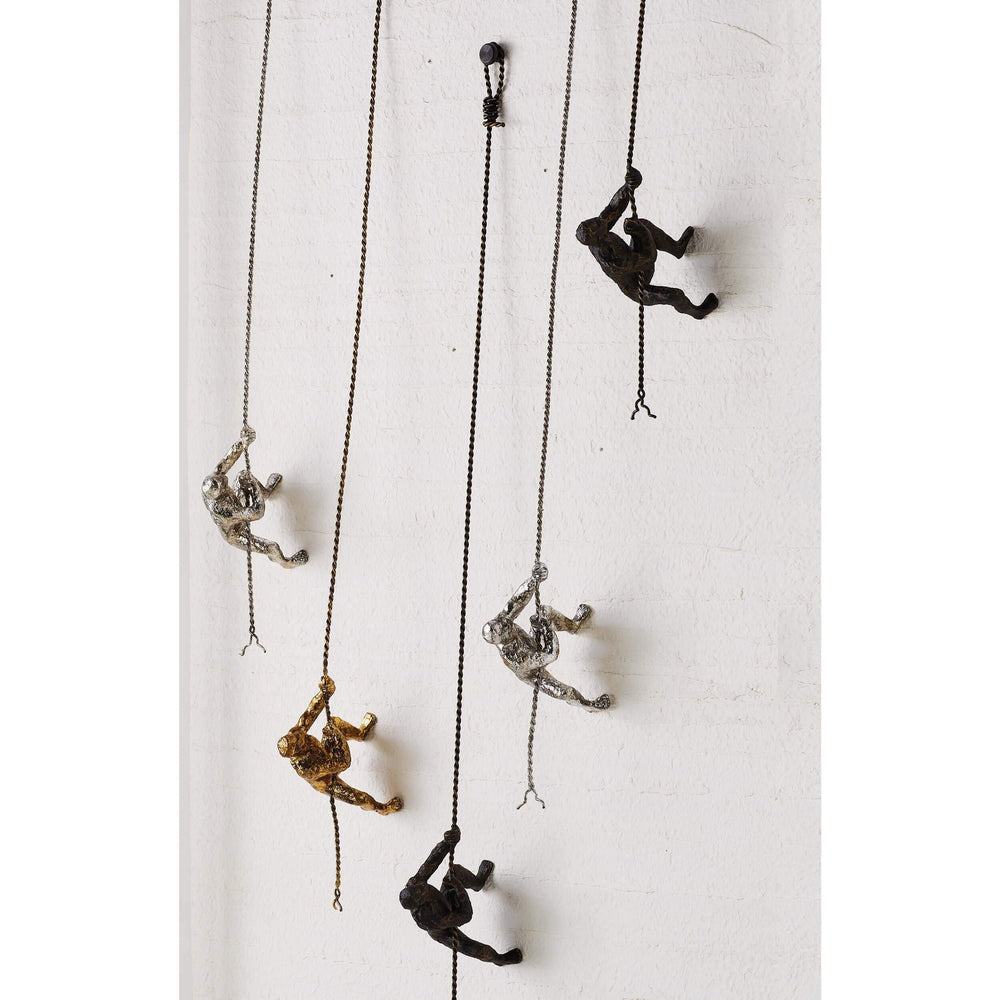Climbing Man, Wall Mounted, Silver - Accessories - High Fashion Home